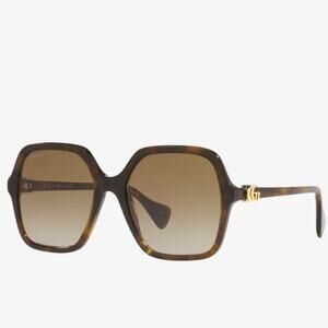 Gucci GG1072S Brown Tortoiseshell Square Sunglasses